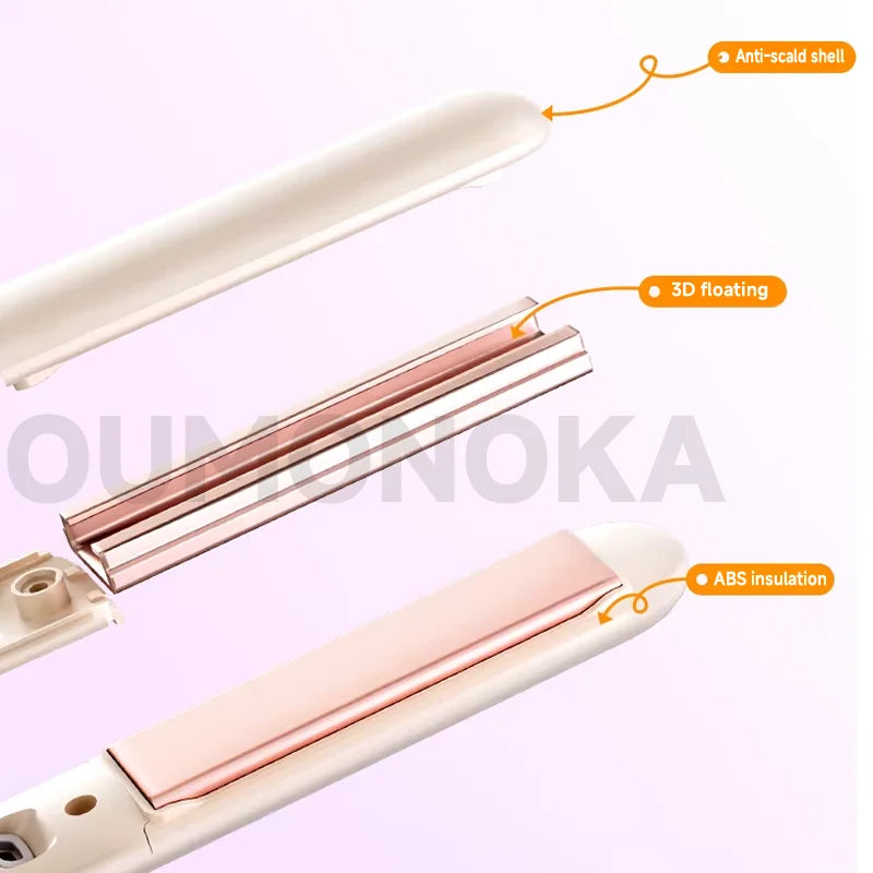 3-in-1 Mini Hair Straightener – Flat Iron, Curler & Beard Styler