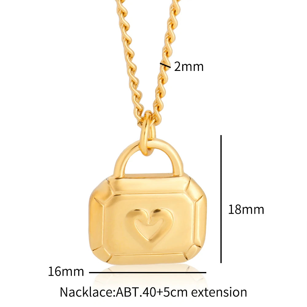 Stainless Steel Heart Pendant Necklace – Waterproof Jewelry for Women