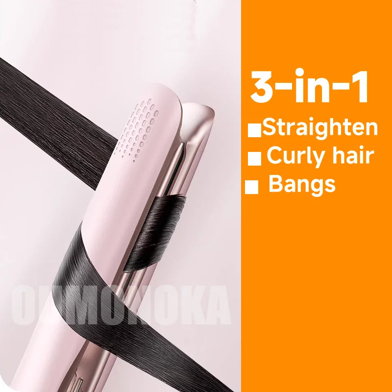 3-in-1 Mini Hair Straightener – Flat Iron, Curler & Beard Styler